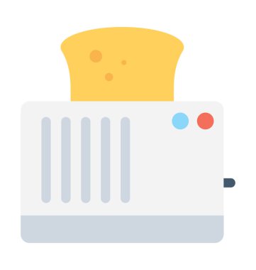 Ekmek kızartma makinesi düz vektör simgesi