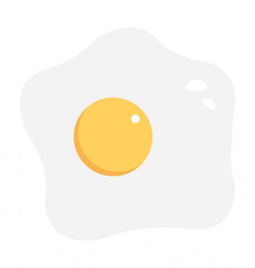 Kızarmış yumurta düz vektör simgesi