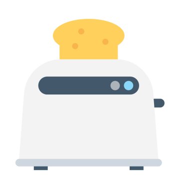 Ekmek kızartma makinesi düz vektör simgesi