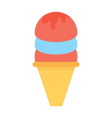 Buz koni düz vektör simgesi