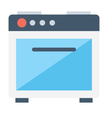 Pişirme aralığı düz vektör simgesi