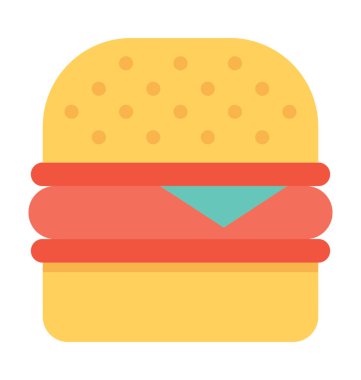 Burger düz vektör simgesi