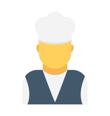 Şef Düz Vektör Simgesi