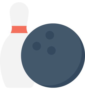 Bowling düz vektör simgesi