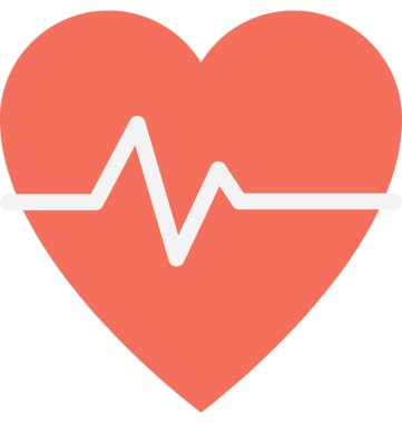 kalp atışı düz vektör simgesi