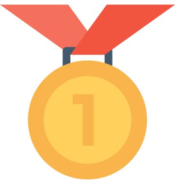 Madalya düz vektör simgesi