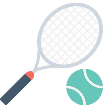 Tenis yarasa düz vektör simgesi