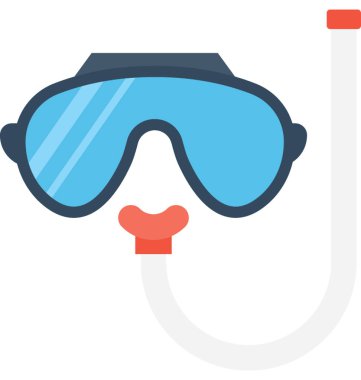 Şnorkel maskesi düz vektör simgesi