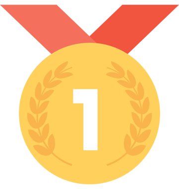 Madalya düz vektör simgesi