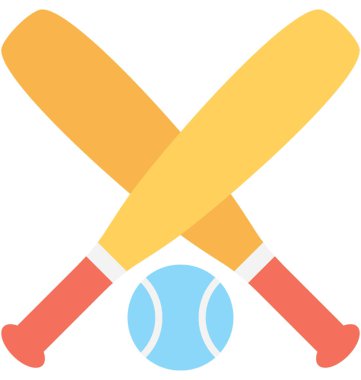 Beyzbol düz vektör simgesi