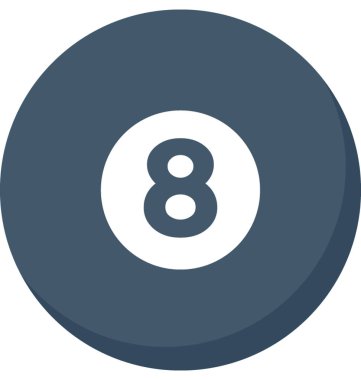 Bilardo topu düz vektör simgesi