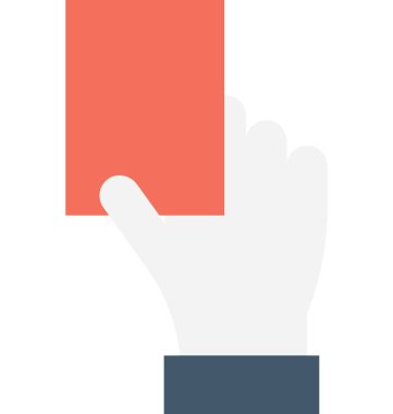 Hakem kırmızı kart düz vektör simgesi