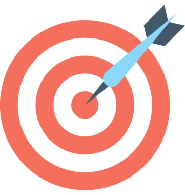 Dart tahtası düz vektör simgesi