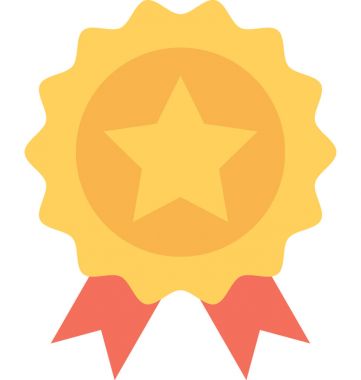 Şerit rozet düz vektör simgesi