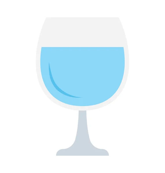 Glas Vin Platt Vektor Symbol — Stock vektor