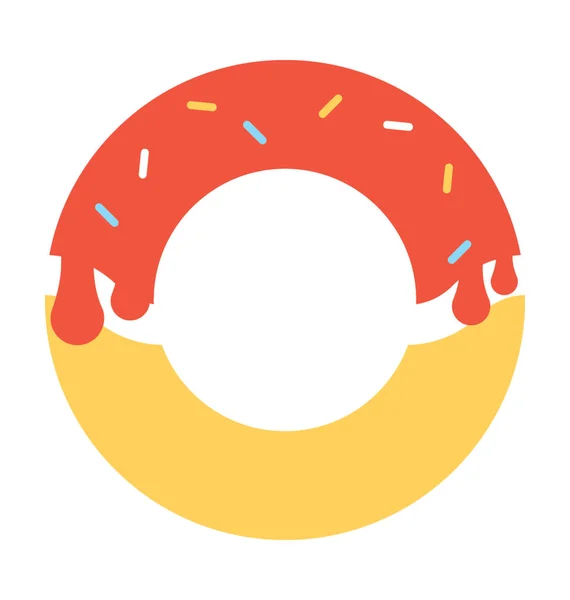 Donut Flache Vektor Symbol — Stockvektor