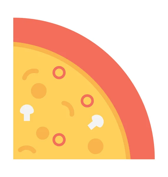 Icône Vectorielle Plate Pizza — Image vectorielle