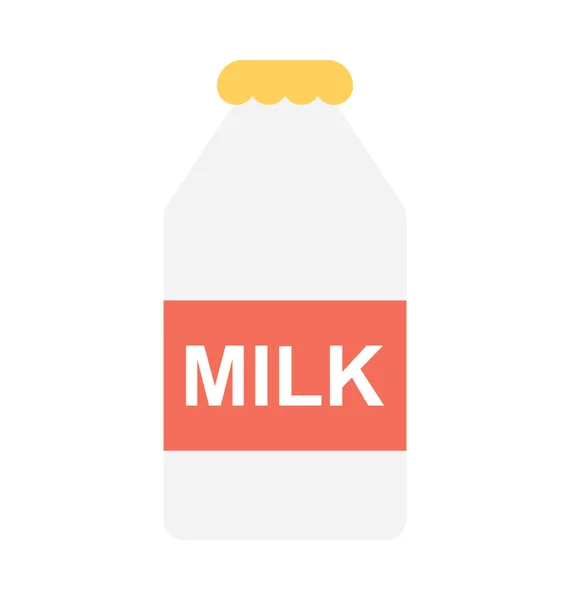 Mjölkflaska Platt Vektor Ikonen — Stock vektor
