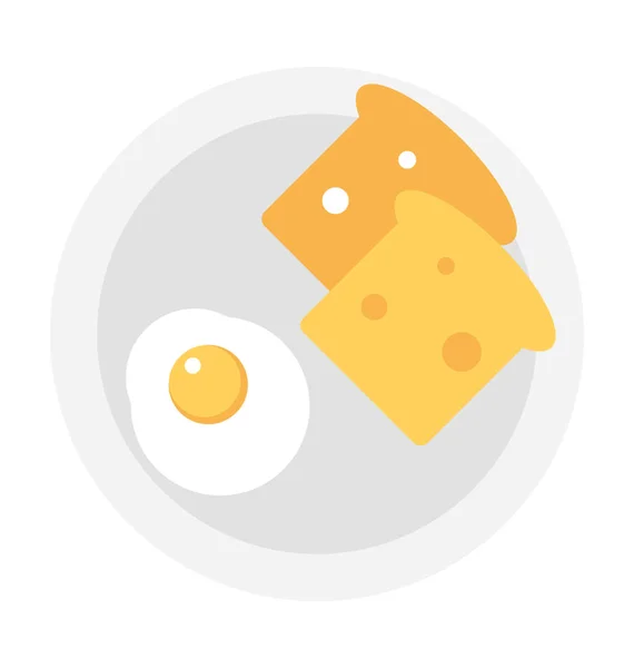 Frühstück Flache Vektorsymbol — Stockvektor