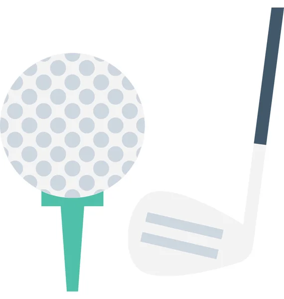 Golfball Flache Vektorsymbole — Stockvektor