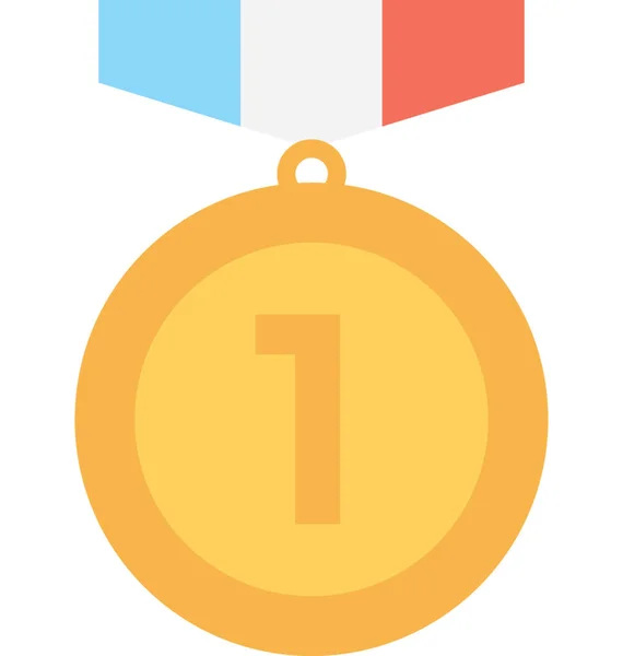 Médaille Icône Vectorielle Plate — Image vectorielle