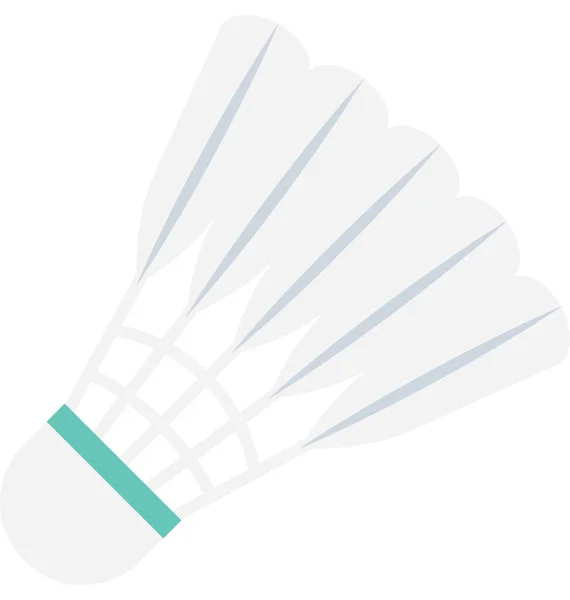 Shuttlecock Flat Vector Ícone — Vetor de Stock