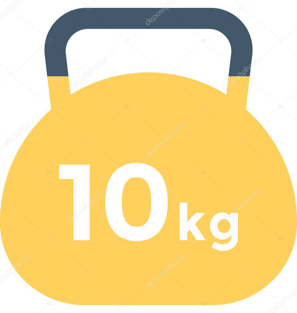 Kettle bell Ball Flat vector Icon