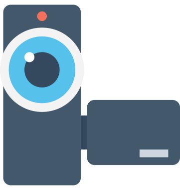 Video kamera düz vektör simgesi