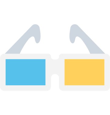 Gözlük düz vektör simgesi