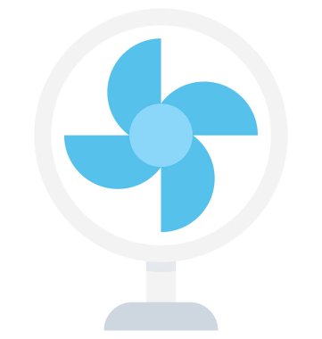 Ayaklı Fan renkli düz vektör simgesi