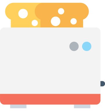 Ekmek kızartma makinesi düz vektör simgesi