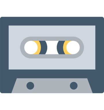Kaset düz vektör simgesi
