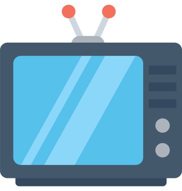 Retro Tv düz vektör simgesi