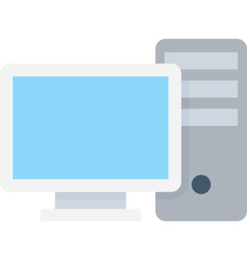 bilgisayar düz vektör simgesi