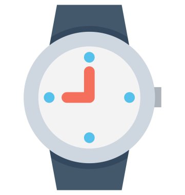 Kol saati düz vektör simgesi