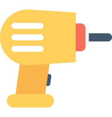 Matkap makinesi düz vektör simgesi