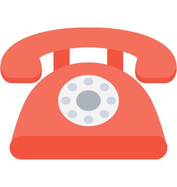 Retro telefon düz vektör simgesi