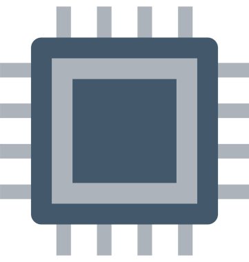 İşlemci çip düz vektör simgesi