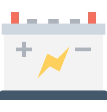 Araba Pili Düz Vektör Simgesi