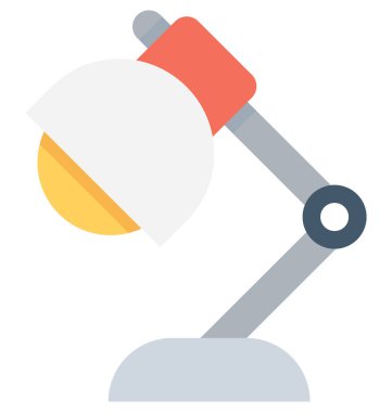 Çalışma lamba düz vektör simgesi