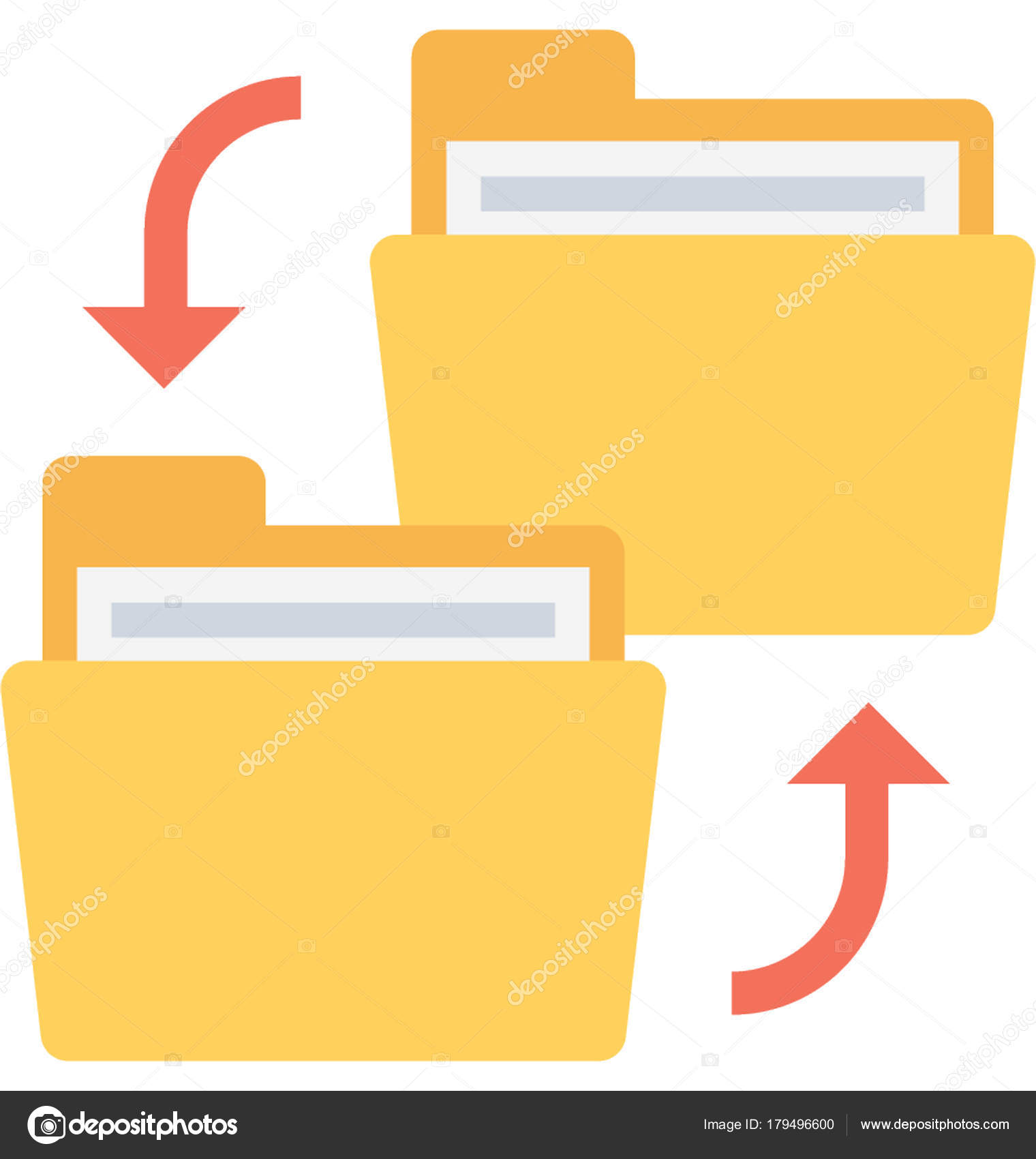 Copy Folder Flat Vector Icon Stock Vector by ©vectorsmarket 179496600