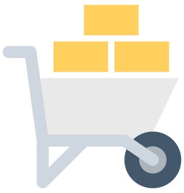 El arabası düz vektör simgesi