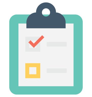 Kontrol Listesi Düz Vektör Simgesi