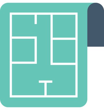 Ev planı düz vektör simgesi