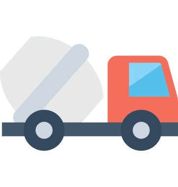 Beton araç düz vektör simgesi