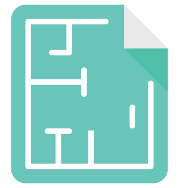 Ev planı düz vektör simgesi