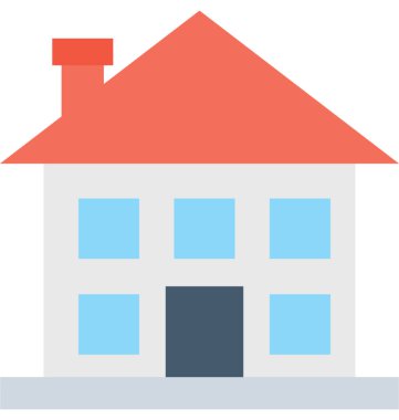 ev düz vektör simgesi