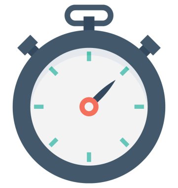 Chronometre düz vektör simgesi