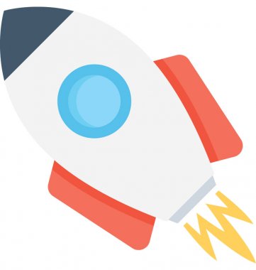 roket düz vektör simgesi