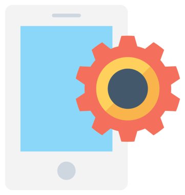 Mobil ayarı düz vektör simgesi